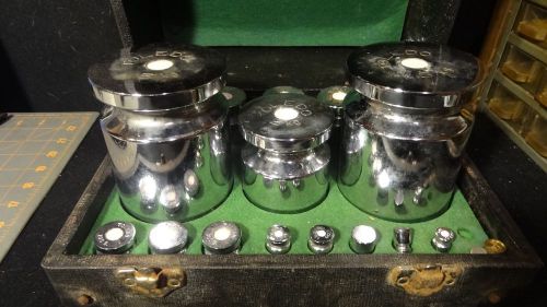 Toledo vintage calibration weight set, 18 weights standard metric kg in case m6 for sale