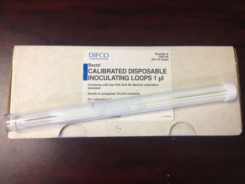 Difco Calibrated Disposable Inoculating Loops 1ul 24 Tubes 10 Loops/Tube New!