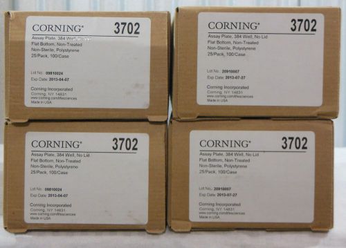 Corning 3702 384 Well Clear Flat Bottom Polystyrene Not Treated Microplate x100