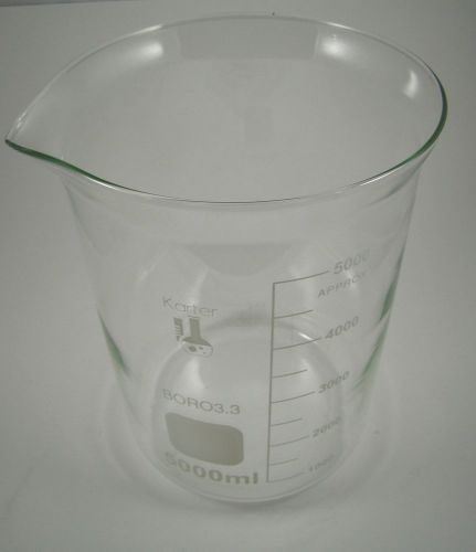 (1) 5000ml Borosilicate Beaker Glass by Karter