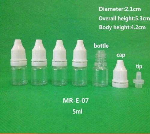 20pcs 5ml Empty Plastic PET Eye Dropper Bottles Liquids Drops Oil E-juice Vape