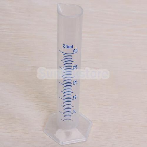 25ml transparent plastic kitchen graduated lab test measuring cylinder tool for sale