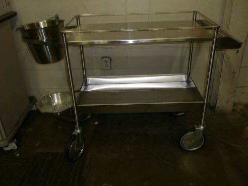 NICO STAINLESS STEEL SURGICAL DRESSING CART 19 X 35 (58 END TO END) X 35H