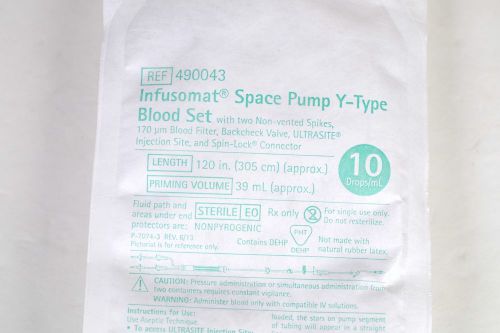 BRAUN 490043 Infusomat Space Pump Y-Type Blood Set (BOX OF 24) 02/2019