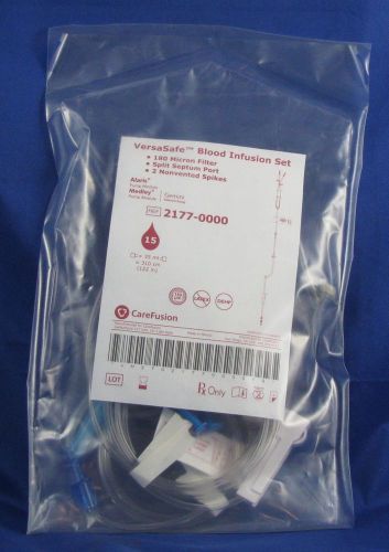 Carefusion alaris versasafe blood set 15 drop 2177-0000 - lot of 10 - 06/2015 for sale
