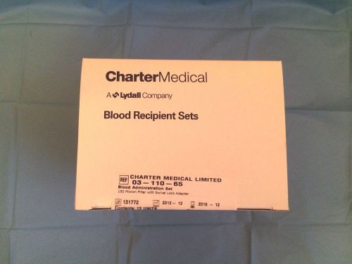 Charter Medical 03-110-65 Blood Recipient Sets (QTY-1 Case Lot of 12 Units)