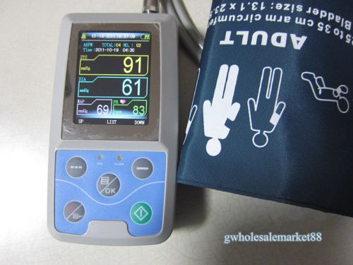New 24 hours ambulatory blood pressure monitor abpm * 3 cuffs free software fda for sale