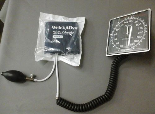 Welch allyn tycos blood pressure gauge w/ new flexiport bp cuff sphygmomanometer for sale