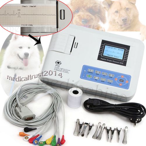 A veterinary Digital 1-channel 12 leads Electrocardiograph ECG MACHINE W printer