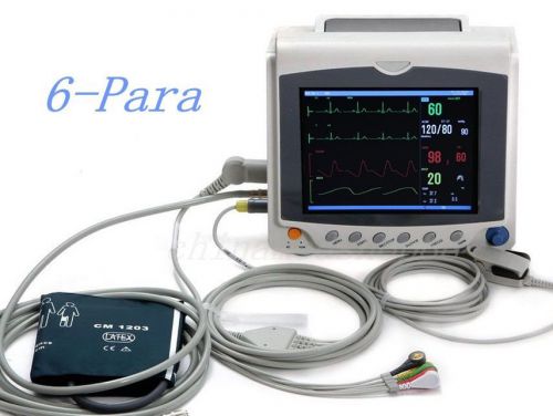 8.4-inch icu ccu 6-parameter patient monitor nibp spo2 ecg temp resp pr for sale