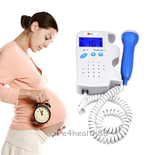 NEW FETAL DOPPLER with LCD display baby heart monitor + Gel with Sound HOT SALE