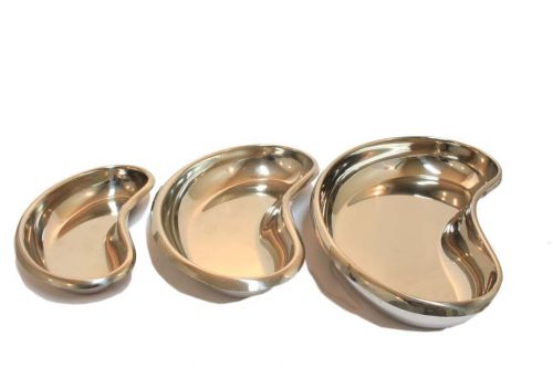 10&#034; + 8&#034; + 6&#034; Kidney Tray Set Stainless Steel Dental Holloware Surgical