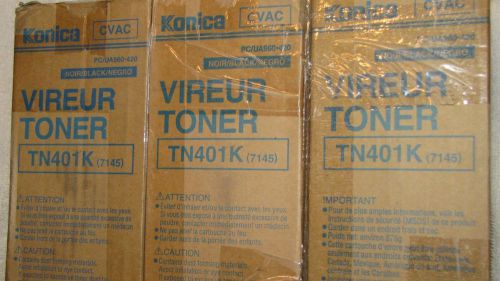 Three Konica Black Toner TN401K (7145) PC/UA960-4520