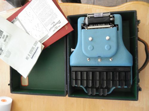 Vintage Stenograph in Case Blue shorthand machine with instructions A24762