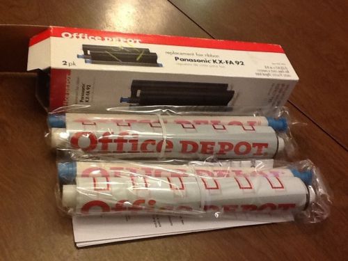 2 pack office depot replacement fax ribbon pansonic kx-fa 92 for sale
