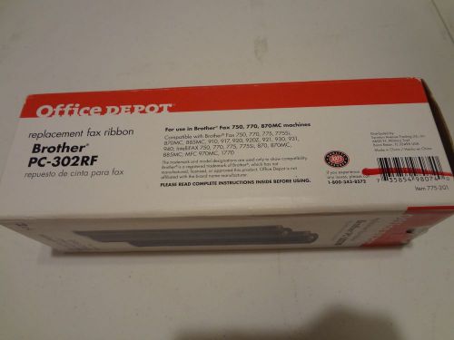 NEW Brother PC-302RF Replacement RIBBON (2 Rolls) OFFICE DEPOT BRAND  PC-302RF