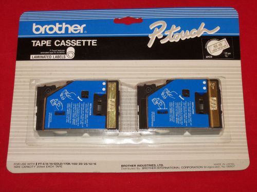 NEW Brother P Touch 2-Pack Gold On Clear  TC-13 Laminated Tape Labels TC13