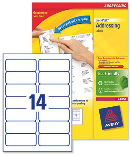 Addressing labels laser jam-free 14 per sheet 99.1x38.1mm white office home  p3 for sale