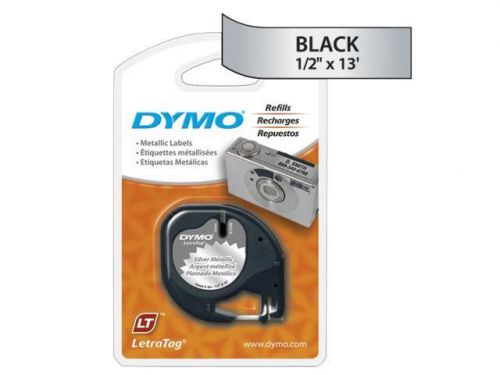 New Lot of 6 Cartridges! Genuine Dymo LetraTag 91338 Metallic Labels 1/2&#034; x 13&#039;