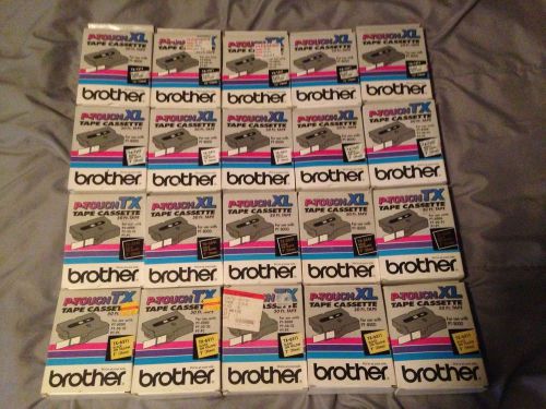 Mixed Lot of 19 Brother P Touch XL TX Cassettes 1311 1511 2511 3541 6511