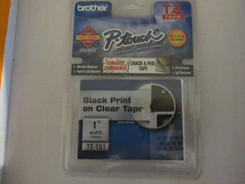 Brother TZ151 TZ-151 TZE151 P-Touch Label Tape TZe-151 1&#034; Blk/Clr Free Shipping