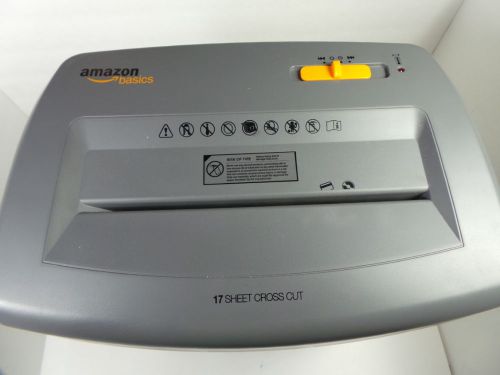 AmazonBasics 17-Sheet Cross-Cut Paper, CD, and Credit Card Shredder with Pullout