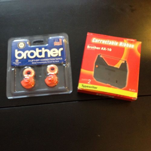Brother typewriter ribbon ax-10 set of 2 and 2 brother correction tapes #3010 for sale