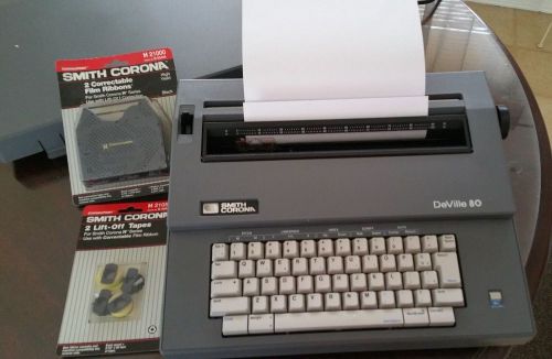 Smith Corona DeVille 80 Portable Electronic Typewriter &amp; BN Ribbon and Corrector