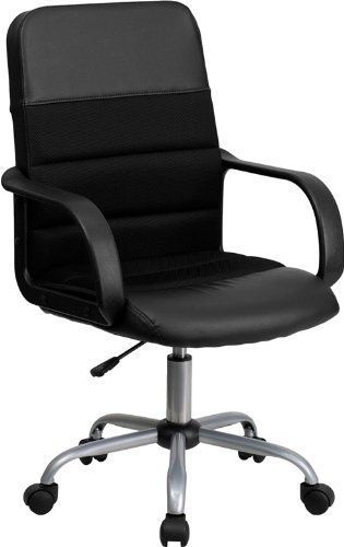 Nylon arm flash furniture mid-back mesh and leather task chair seat adjustment for sale