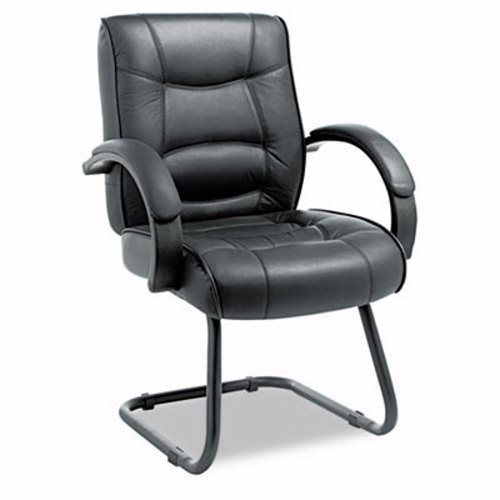 Alera Strada Series Guest Chair, Black Leather Upholstery (ALESR43LS10B)