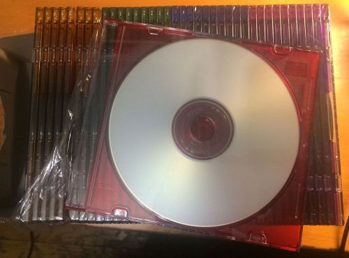 TDK PRINT ON CD-R 52X 38 PACK W colored  SLIM JEWEL CASES