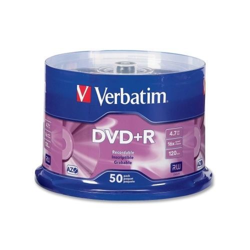 Verbatim 95037 DVD Recordable Media - DVD+R - 16x - 4.70 GB - 50 Pack