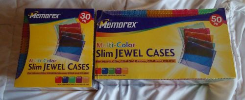 Memorex Multi-Color Slim Jewel CD DVD Cases 80 pack Brand New Sealed