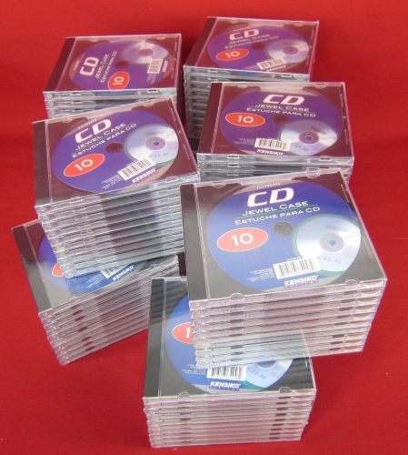 Lot of 100 Standard Clear Kensiko Jewel Case CD 10mm - New