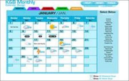 White Board Software Program Monthly Calendar Design w/ Spanish