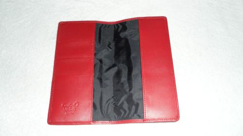 New Quo Vadis Nappa Genuine Leather Biweek Cover  Inner Pockets Red 7X3.5&#034;