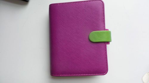 Filofax New Springboard Raspberry/Lime Saffiano pocket size organizer - Rare