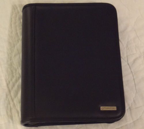 FRANKLIN COVEY Black Leather Classic Planner Binder 5.5 in x 8.5 in 1.5 in rings