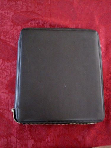 FRANKLIN COVEY Black Nappa Leather 7 Ring Zippered Binder Planner Organizer  FIX