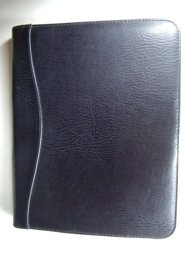 Black faux leather padfolio planner organizer euc for sale