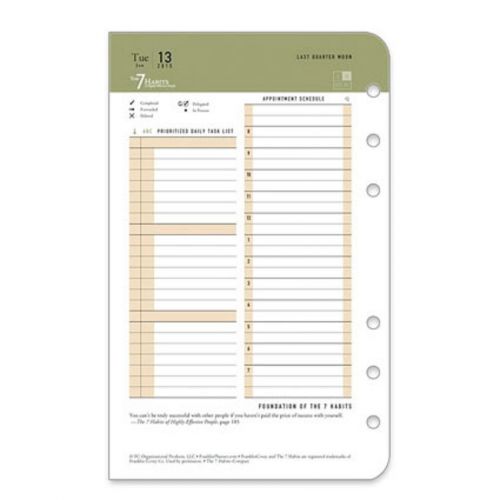 Franklin Covey Compact Planner Refill - 7 Habits - 2015 - Daily - 62756