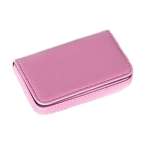 PU Leather Pocket Business Name Credit ID Card Case Box Holder HOT Pink