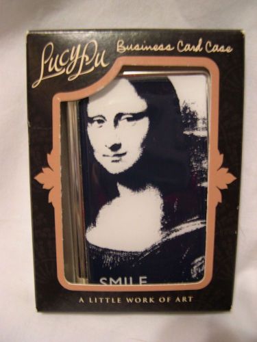 New in Box Lucy Lu Business Card Case Mona Lisa SMILE work of art