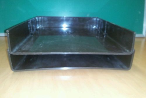 2 DESK FILE Office legal size ORGANIZER Plastic In Out Box Paper Sorter trays