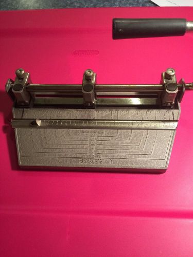 Vintage office supply collectors!  boston hunt 3 hole lever paper punch- mid cen for sale