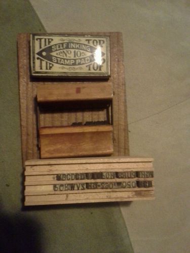 Antique vintage self inking stamp pad printing letters numbers for sale