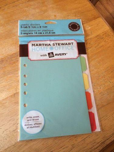 Martha Stewart Home Office W/ Avery Plastic Dividers (5 1/2&#034; X 8 1/2&#034;)