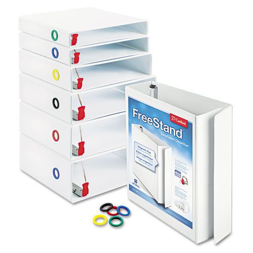 Freestand easy open binder with locking slant-d shape ring , 1&#034; white for sale