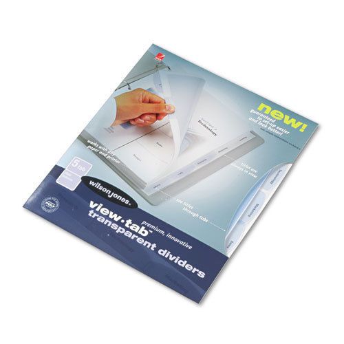 View-Tab Transparent Index Dividers, 5-Tab, Square, Letter, Clear, 5/Set
