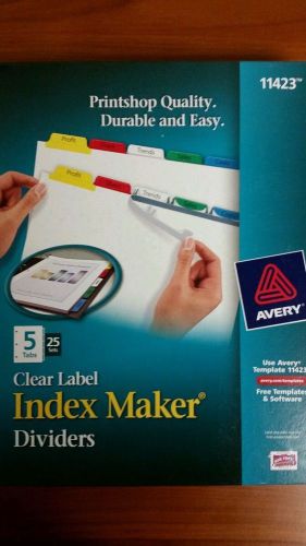 Avery Index Maker Clear Label Dividers 11446, 5-Tab, 25 Sets, White